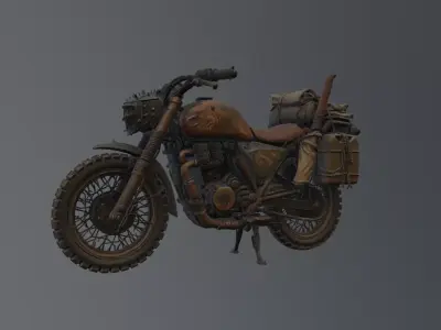 postapocalyptic motorcycle prop 3D model