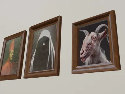 Old Creepy Paintings Pack Low-poly 3D model