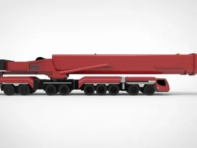 heavy mobile crane Low-poly 3D model