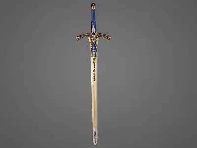 Fate stay night Excaliburn sword Low-poly 3D model