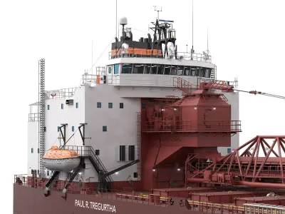 Great Lakes-based bulk carrier freighter 3D model