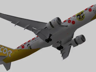 Boeing 787-9 FlyScoot Maju-Lah 9VOJE Low-poly 3D model