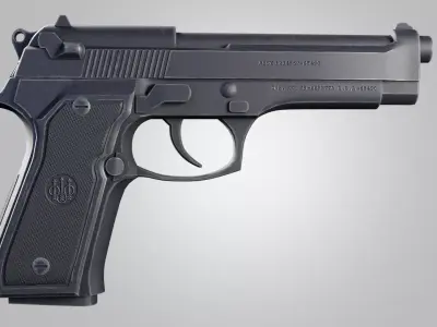 Beretta M9 Low-poly 3D model 3