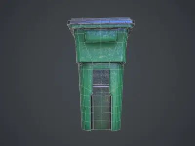Trash bin Low-poly 3D model purchase