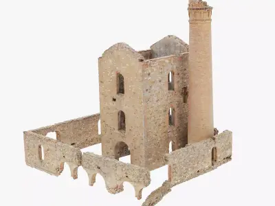 Brick Stone Factory Ruins Set Pbr Scan Low-poly 3D model