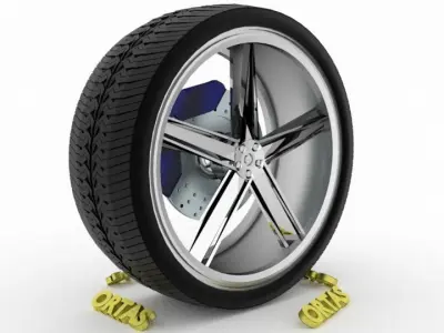 ORTAS CAR WHEEL RIM 89 GAME READY WHEEL RIM TIRE 3D model