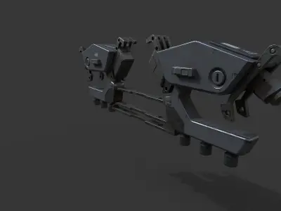 Scifi hard surface pliers Low-poly 3D model