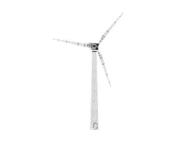 Windmill wind turbine 3D model