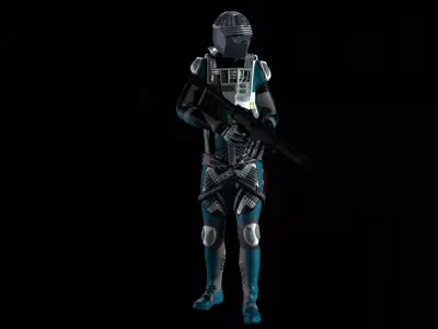 Robot Soldier - Assault Soldier Low-poly 3D model 34