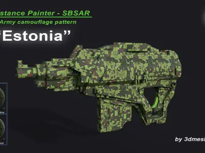 Estonia - Army Camouflage Pattern - SBSAR Material 3D model