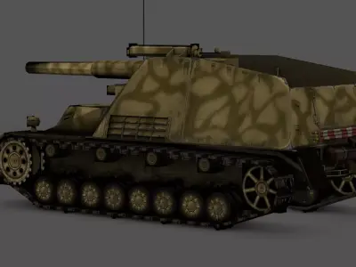  Hummel Self-Propelled Gun 3D Model Low-poly 3D model