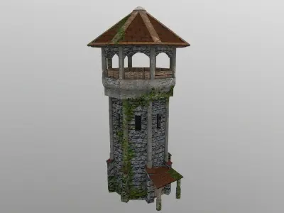 Archer Tower Level 10 Low-poly 3D model