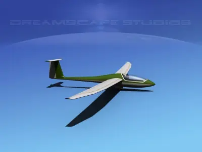 Venture Sailplane Low-poly 3D model 8