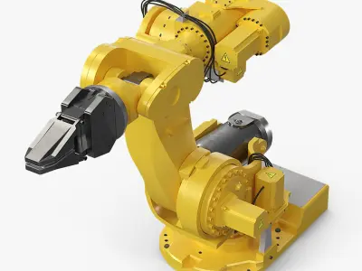 Industrial Robot with Gripper Rigged for Maya 3D model