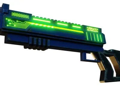 fantasy gun Low-poly 3D model