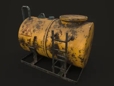 TANK CHEMICAL- OIL - High Quality Low-poly 3D model