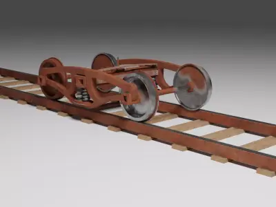 old train bogie  Free low-poly 3D model
