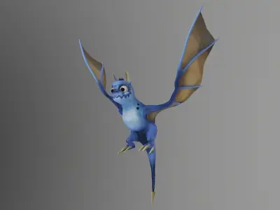 Vyvern Character Hand Painted Animated Low-poly 3D model