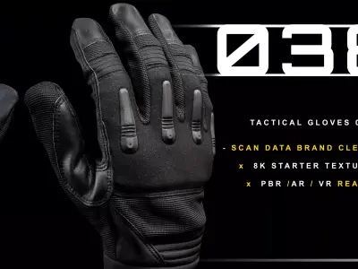 Tactical Gloves 038 Low-poly 3D model