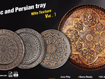 Arabic and Persian Tray Vol1 Low-poly 3D model