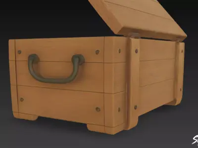 Ammo Crate Open Low-poly 3D model