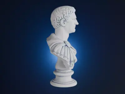 Tiberius Bust 3 Versions Low-poly 3D model