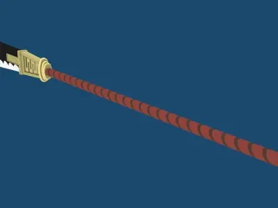 ONE PIECE Whitebeards Weapon Low-poly 3D model