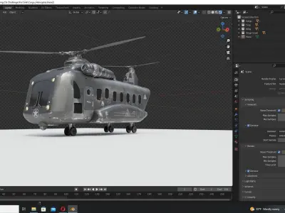 Cargo Helicopter Scratched 3D model