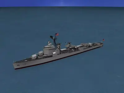 Gearing Class Destroyer DDR-883 USS Newman K Perry 3D model