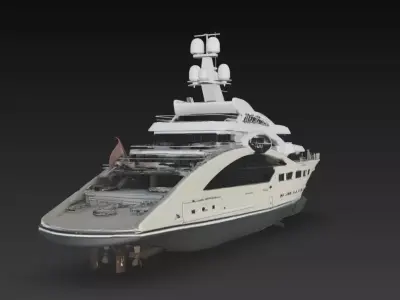 Modern Ultra Luxury Super Yacht 3D Model 3D print model