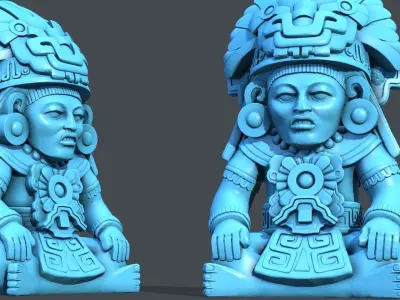 Statue Aztec Cocojo God 3D print model