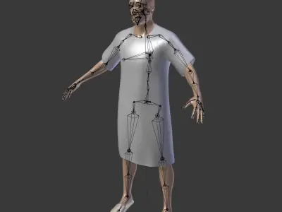Old Caucasian Man 3D model