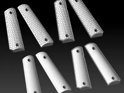 1911 textured grips 3D print model