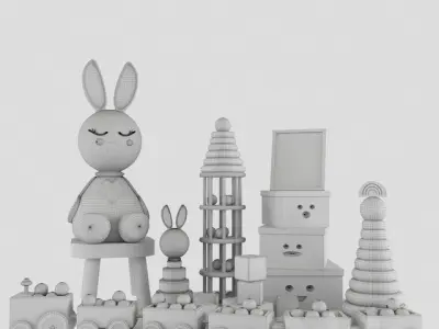 Kids toys set  3D model
