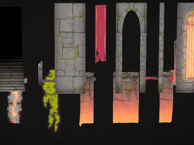 TheMinotaur - Phone Modular Stylized Dungeon Kit Low-poly 3D model