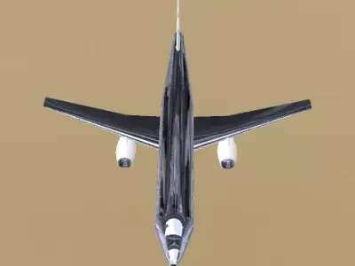 Fictional Twin Engine T-Tail Jetliner 7N7-200 Inspired 3D model