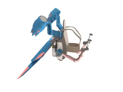 Jetpack bird with wings Low-poly 3D model