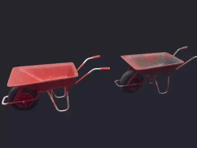 Wheel Barrow Low-poly 3D model get