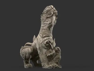 Asian Stone Sculptures 3D model