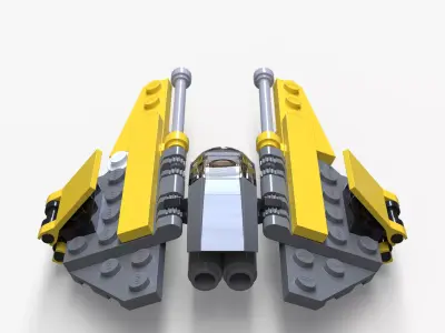 Lego Jedi Starfighter Low-poly 3D model