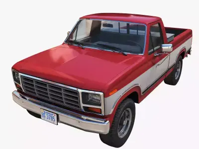 80s American pickup trucks 3D Model Pack