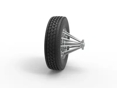 Front custom Slab wheel of semi truck Scale 1 to 25 3D print model