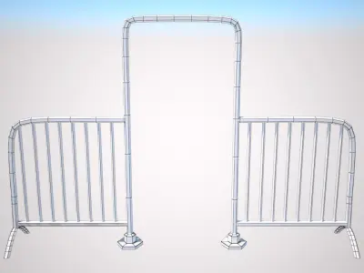 Red Barrier with Door 3D model