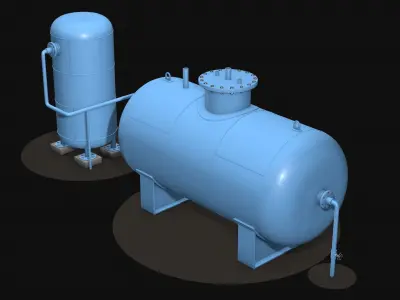 Oil and gas tank 3D model