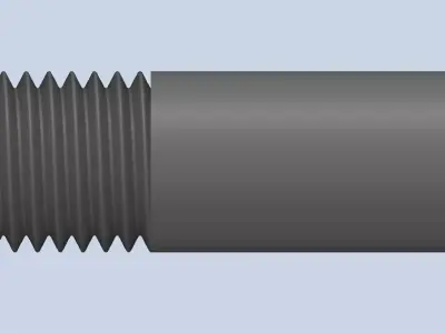 Bolt Partial Thread Hexagonal Head M16x80mm 3D model