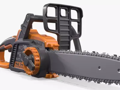 Chainsaw Low-poly 3D model 4