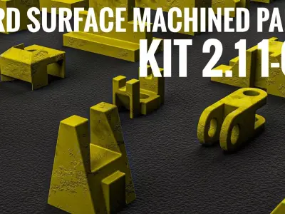 Building Blocks Kit Machined Parts Hard Surface V5 Low-poly 3D model