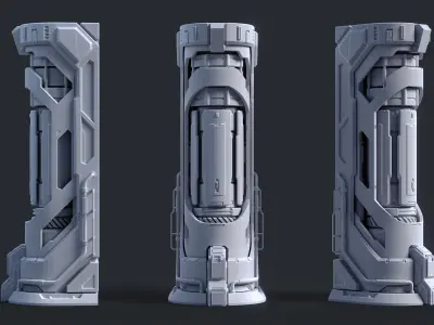 Sci-Fi Parts Kit Pack Vol 02 E-PBR Low-poly 3D model