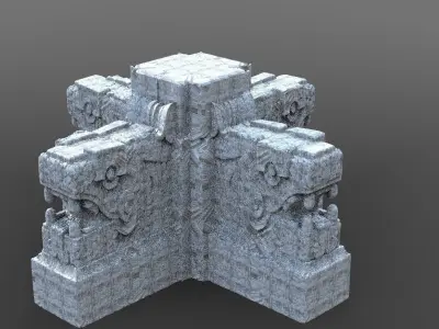 Mayan Dragon Statues 2 3D model