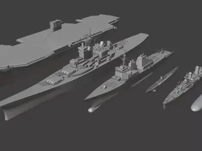 Lowpoly boats 3D model
